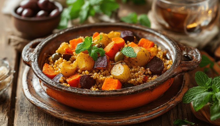 découvrez le plaisir d'un tajine de légumes racines au millet, un plat réconfortant et nourrissant qui allie saveurs authentiques et bienfaits des légumes. parfait pour un repas convivial, cette recette est une invitation à savourer la douceur des saveurs automnales.